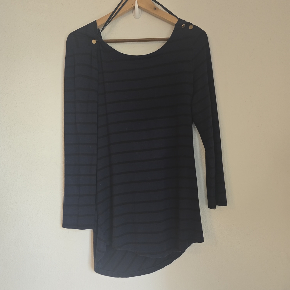 Juicy Couture Navy Striped Long Sleeve Top